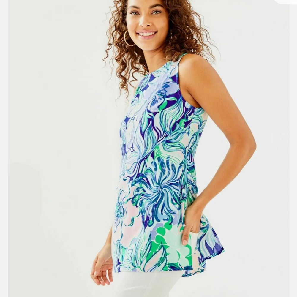 Lilly Pulitzer Blue and Pink Tunic Top